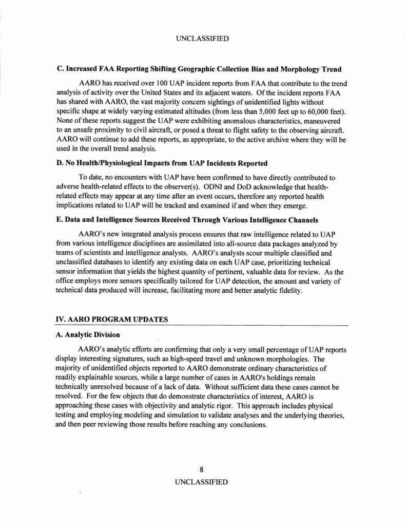 FY2023 UAP年次報告公式PDFの9ページ
