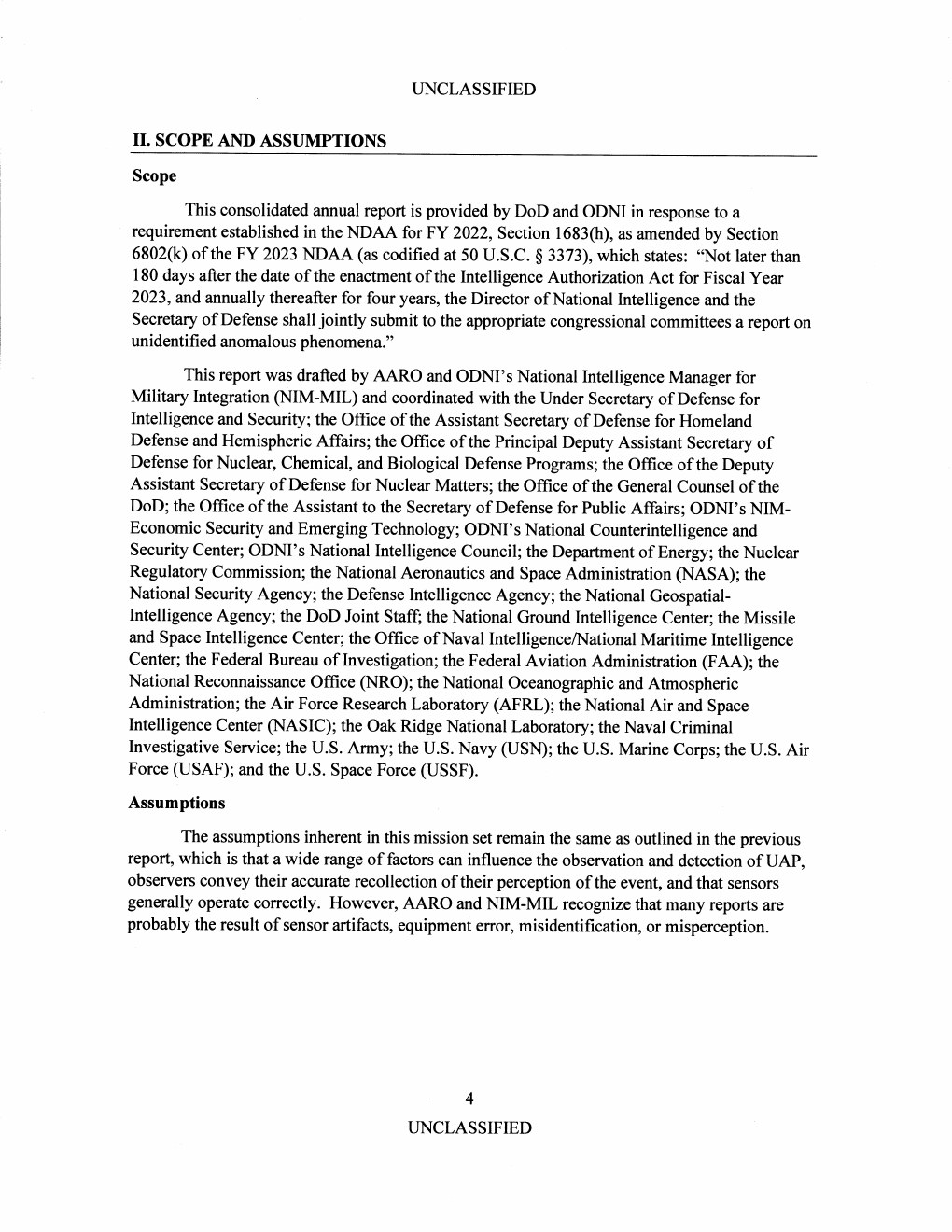FY2023 UAP年次報告公式PDFの5ページ