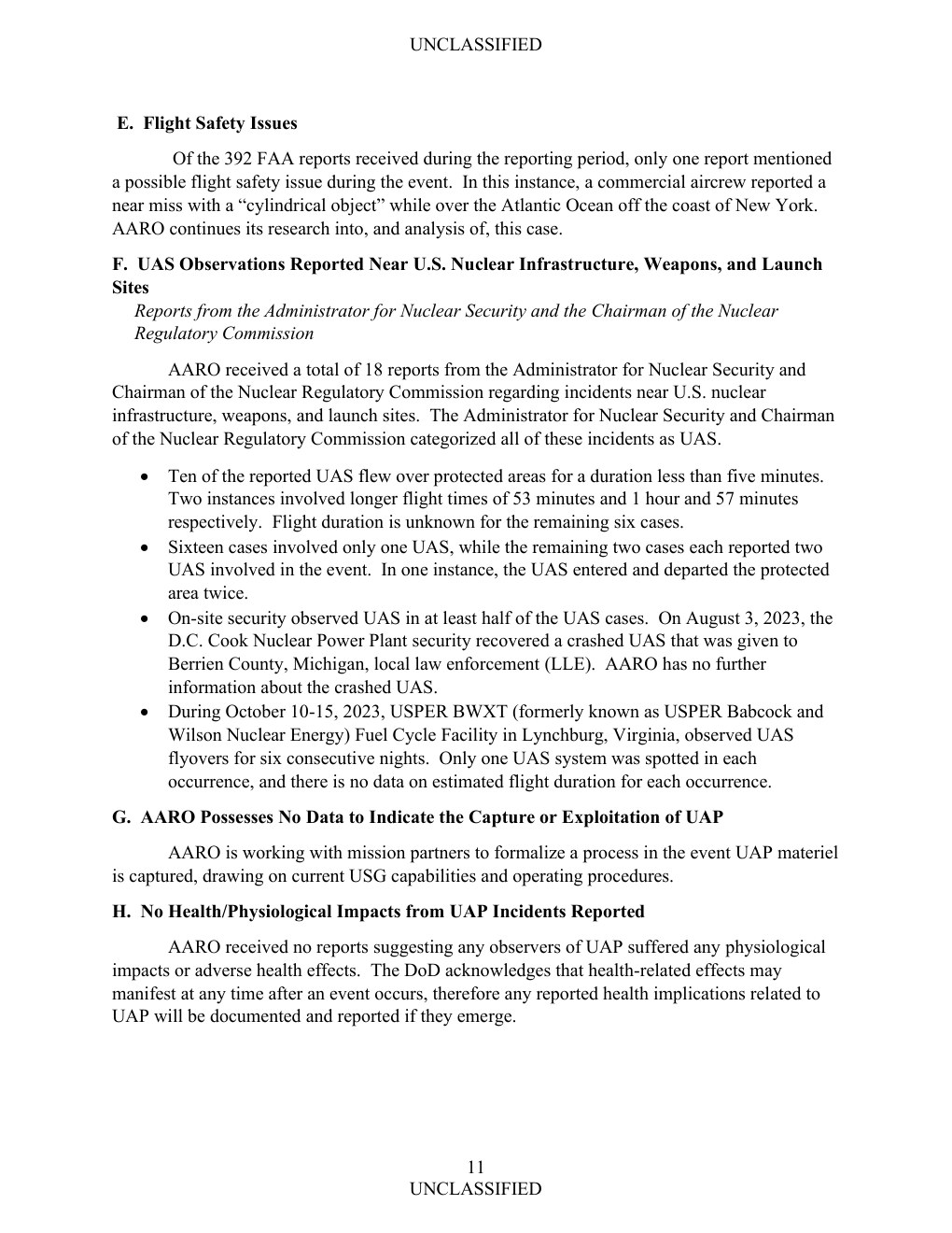 FY2024 UAP年次報告公式PDFの12ページ