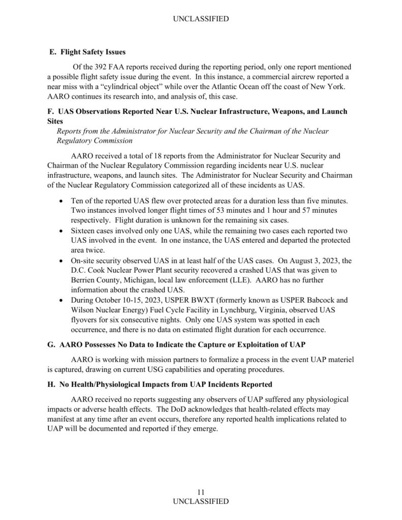 FY2024 UAP年次報告公式PDFの12ページ