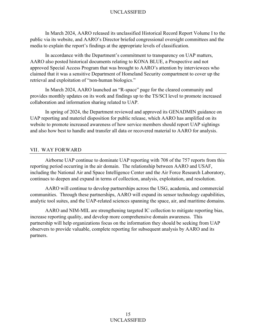 FY2024 UAP年次報告公式PDFの16ページ