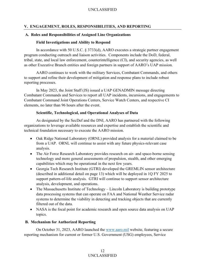 FY2024 UAP年次報告公式PDFの13ページ