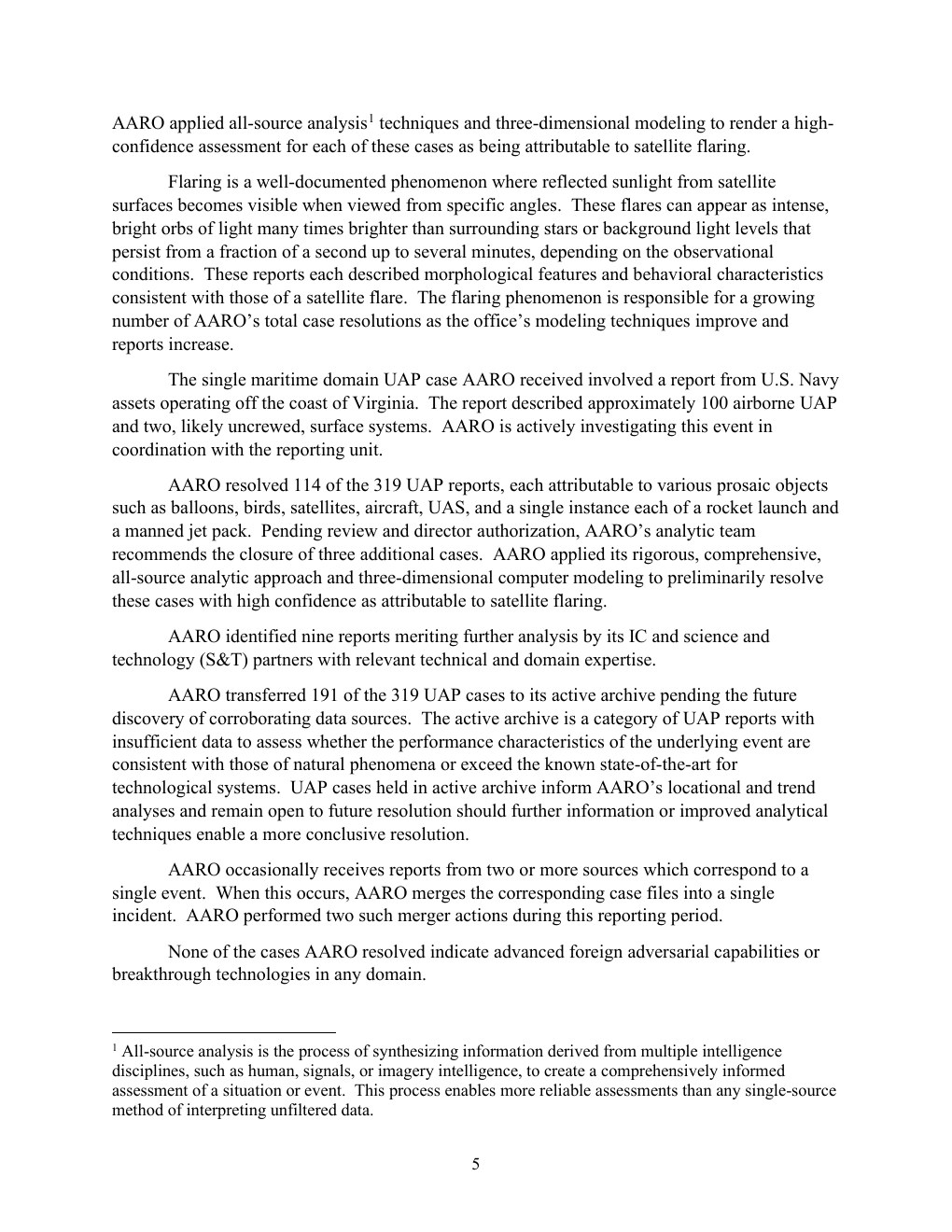 FY2025 UAP年次報告公式PDFの6ページ