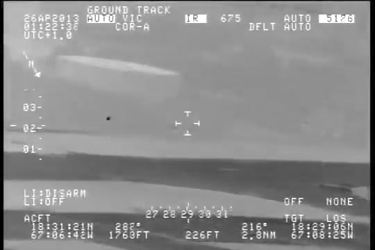 プエルトリコUAP公式原映像の約29秒地点、赤外線センサーで捉えた対象
