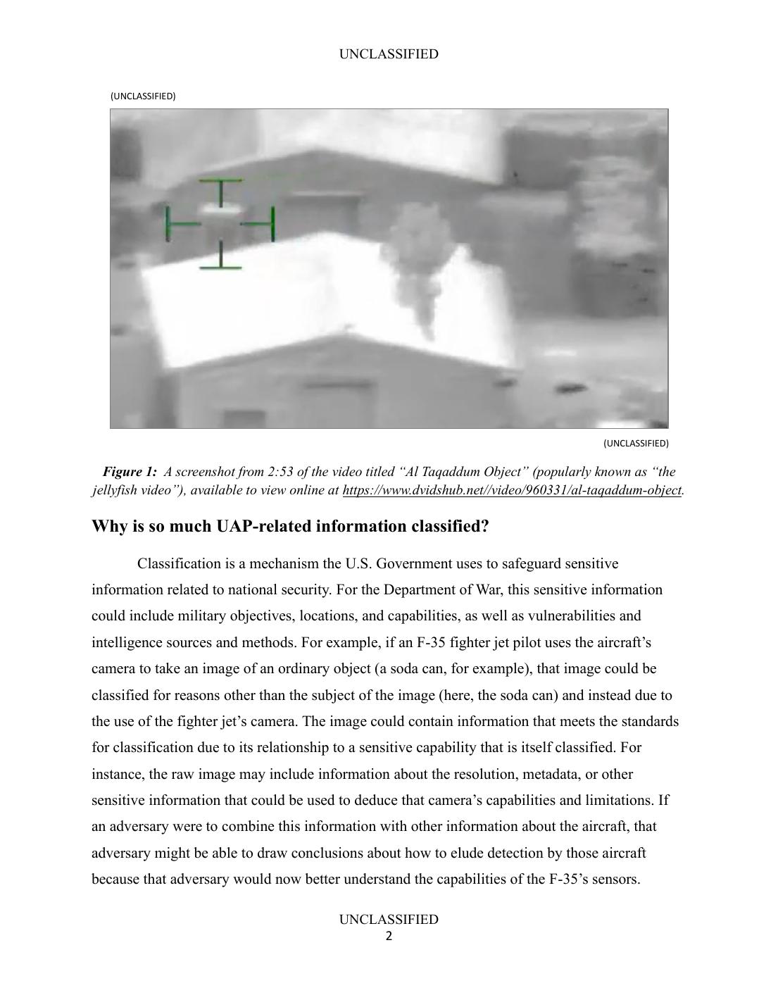 AARO Declassification Information Paperの2ページ